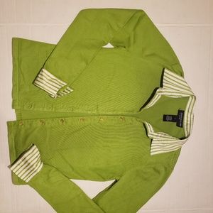 Jones New York green white sweater